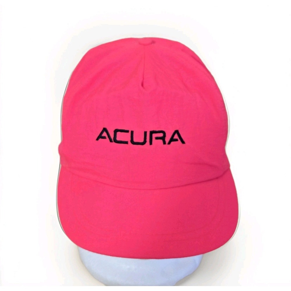 Vintage Acura Adjustable Snapback Hat By Ski Country Imports Cap 90s Neon Pink